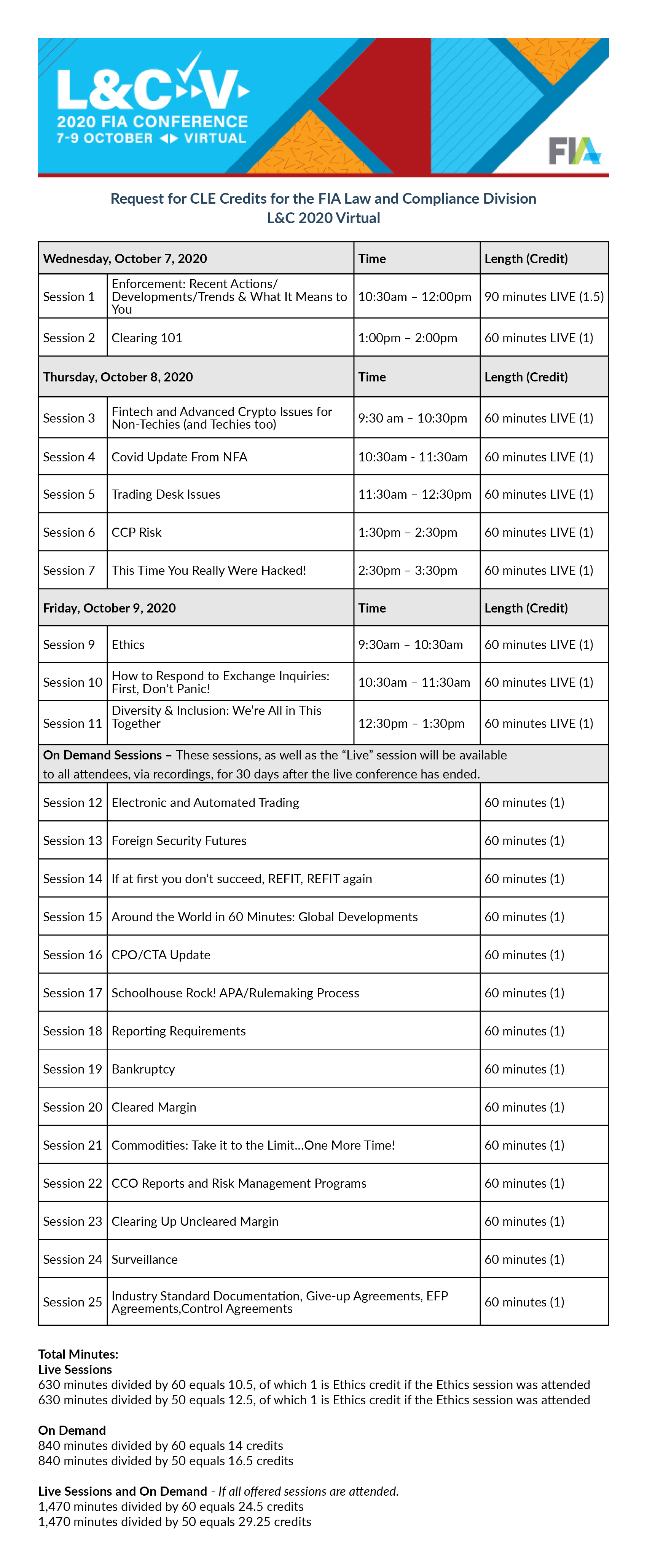 CLE Schedule