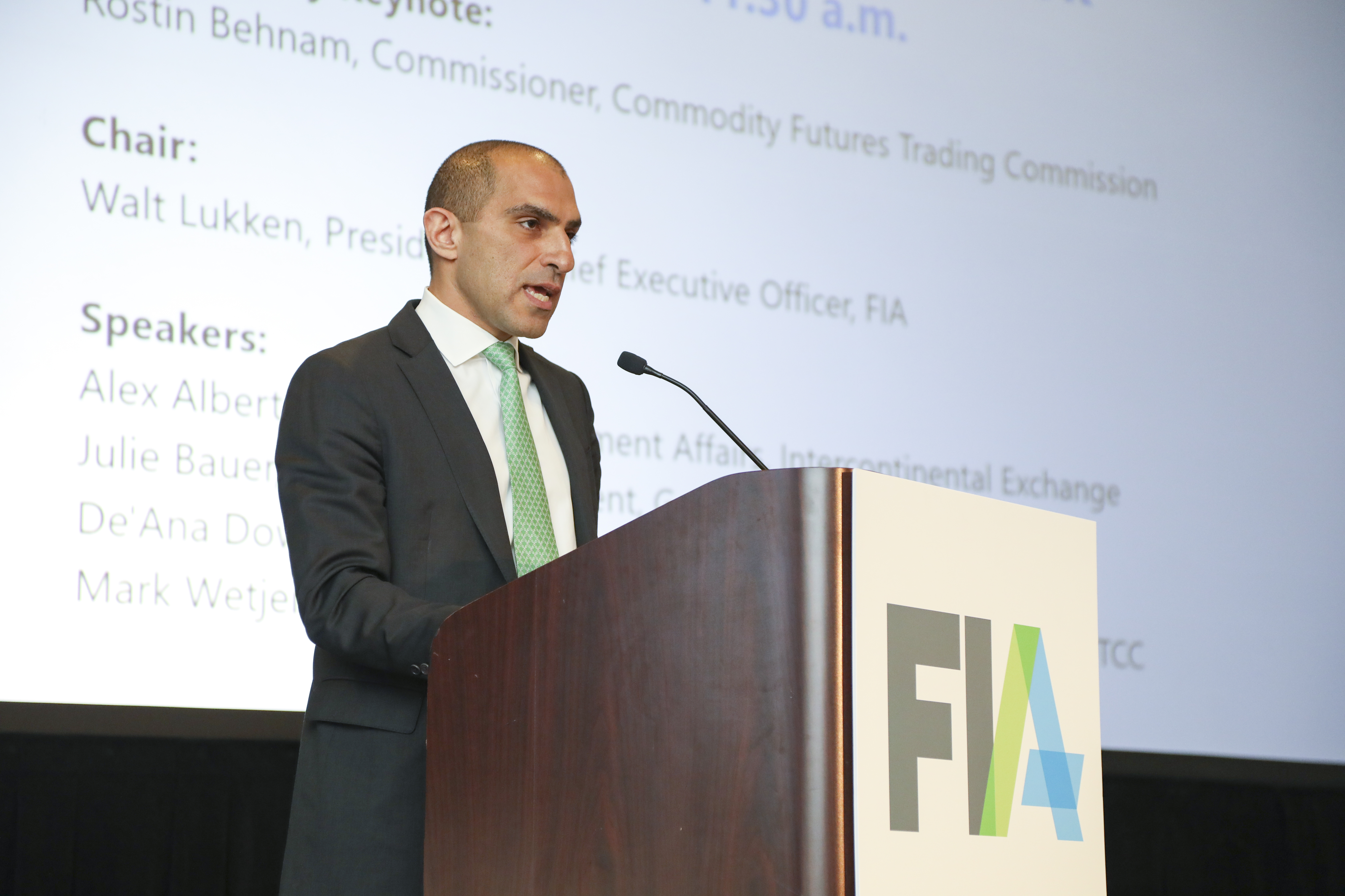 CFTC Commissioner Rostin Behnam participates in the Washington Outlook session. 