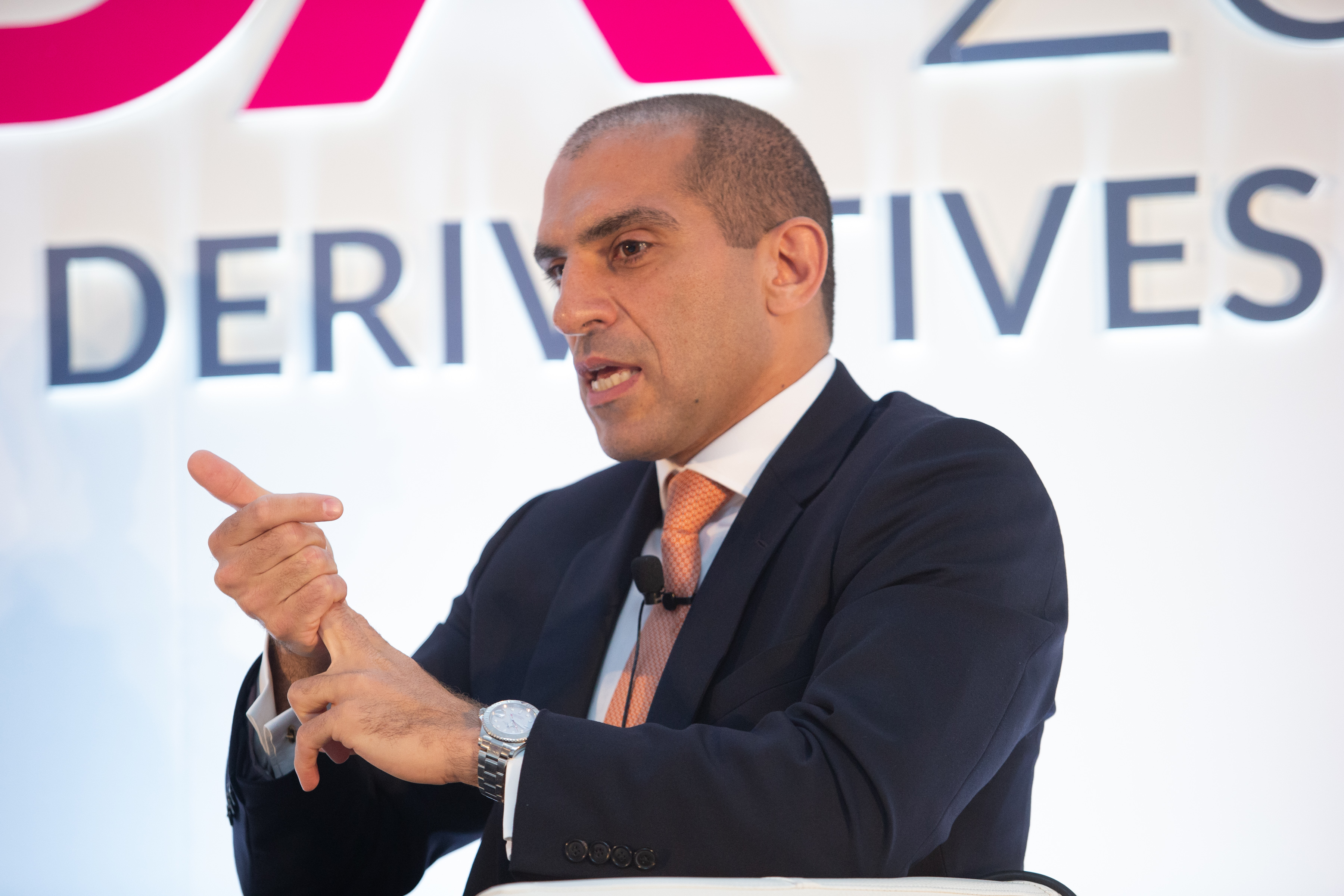 CFTC Commissioner Russ Behnam in a ‘fireside chat’ with Walt Lukken.