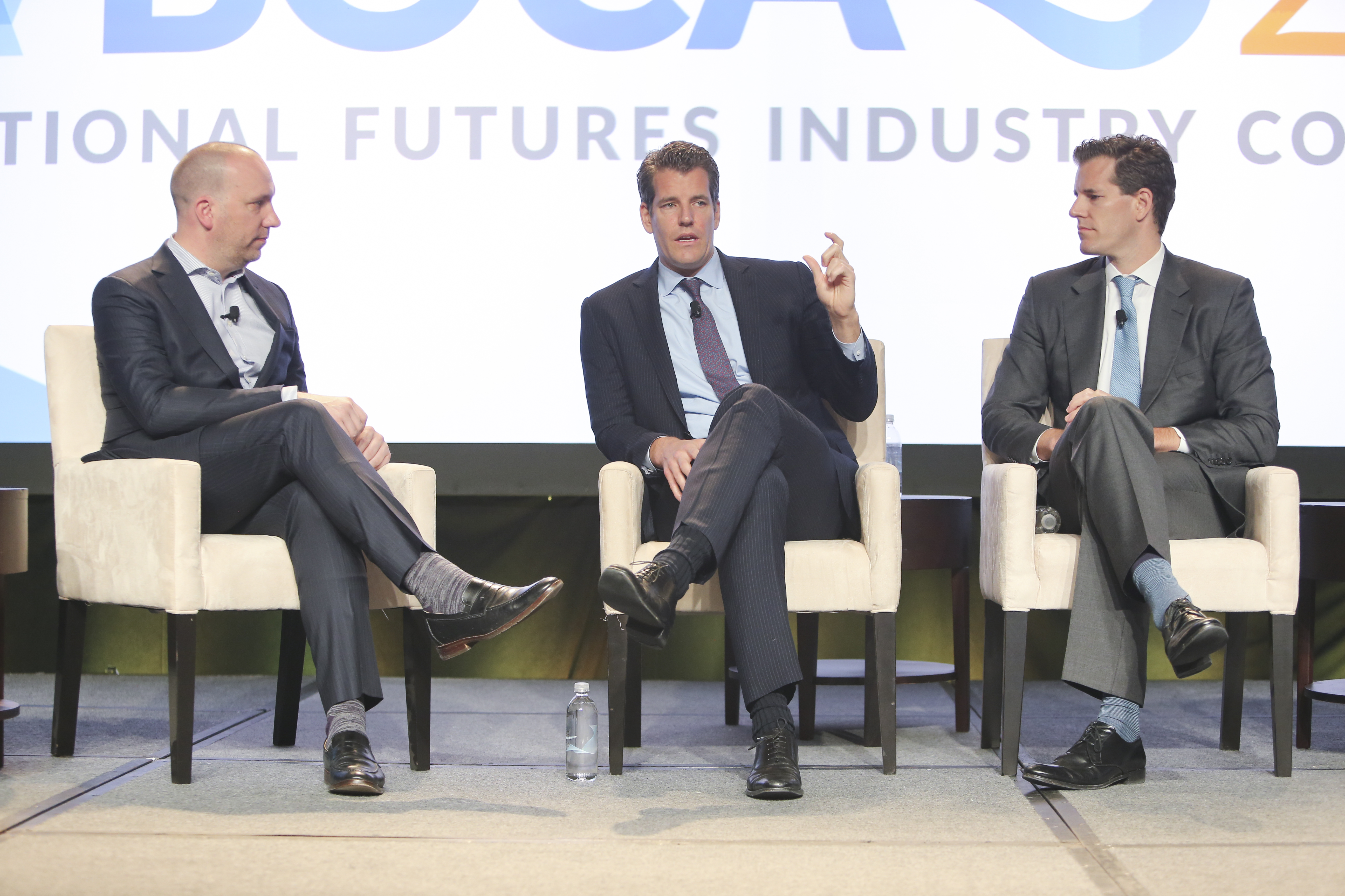 Tyler and Cameron Winklevoss discuss the growth of the cryptocurrency market. 