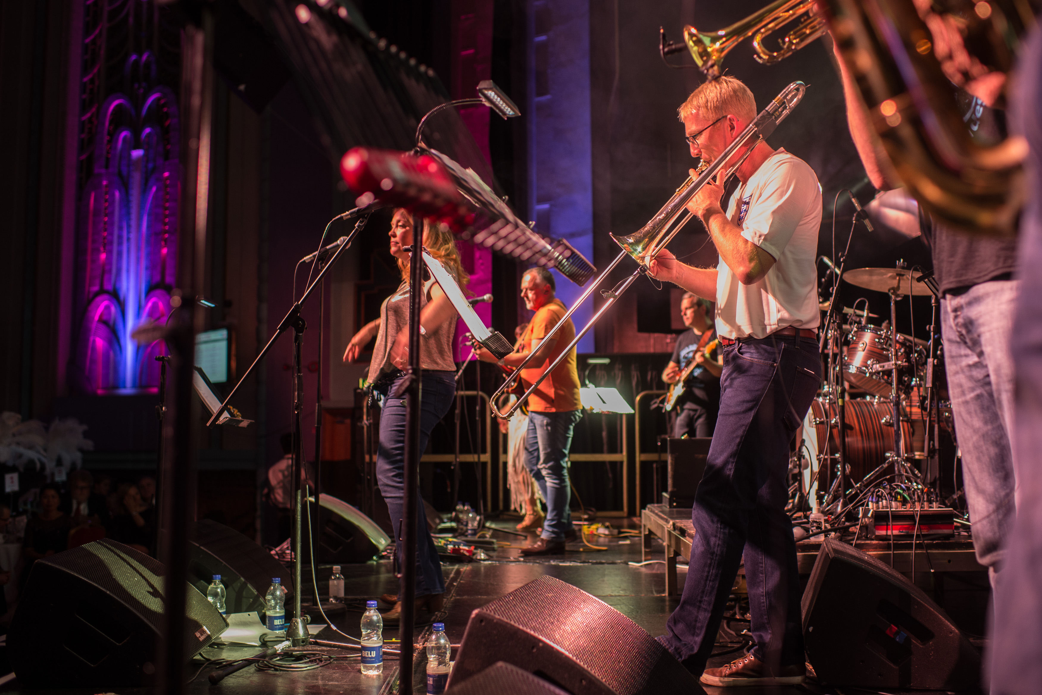 FIA President and CEO Walt Lukken blowing his trombone.