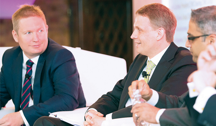 Morgan Stanley’s Andy Ross moderates the clearinghouse leaders panel, with participation from Eurex Clearing’s Thomas Book and CME Clearing’s Sunil Cutinho.